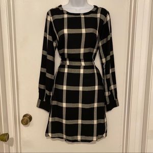 Andeawy Black and Gold L/S Plaid Dress